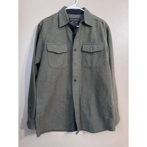 Grizzly Mountain Men's M Long Sleeve Double Brushed Chamois Flannel Olive